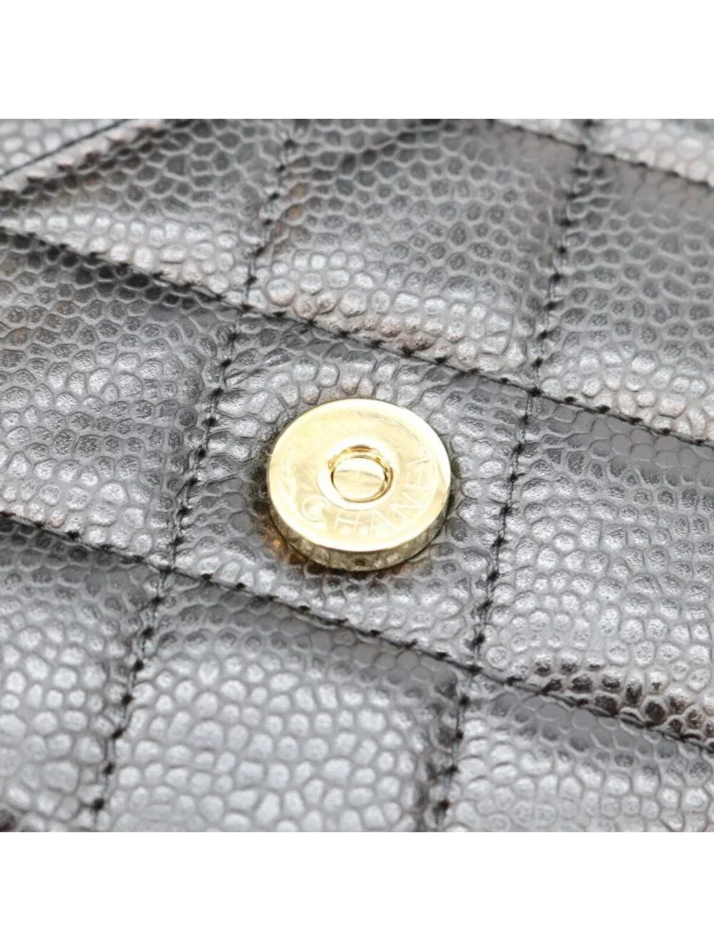 Chanel Black Tamless Classic Caviar Chain Wallet Shoulder Bag